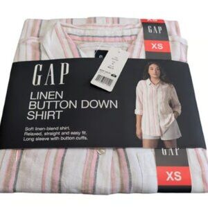 Gap Women's Linen Blend Button-Down Shirt Multicolor Size XS